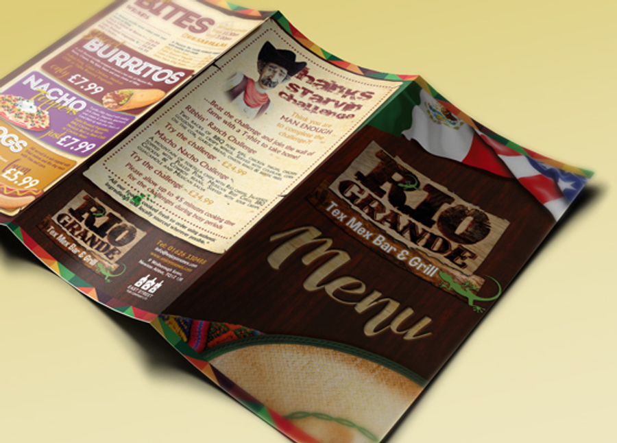 350gsm Folded Menus - Uncoated