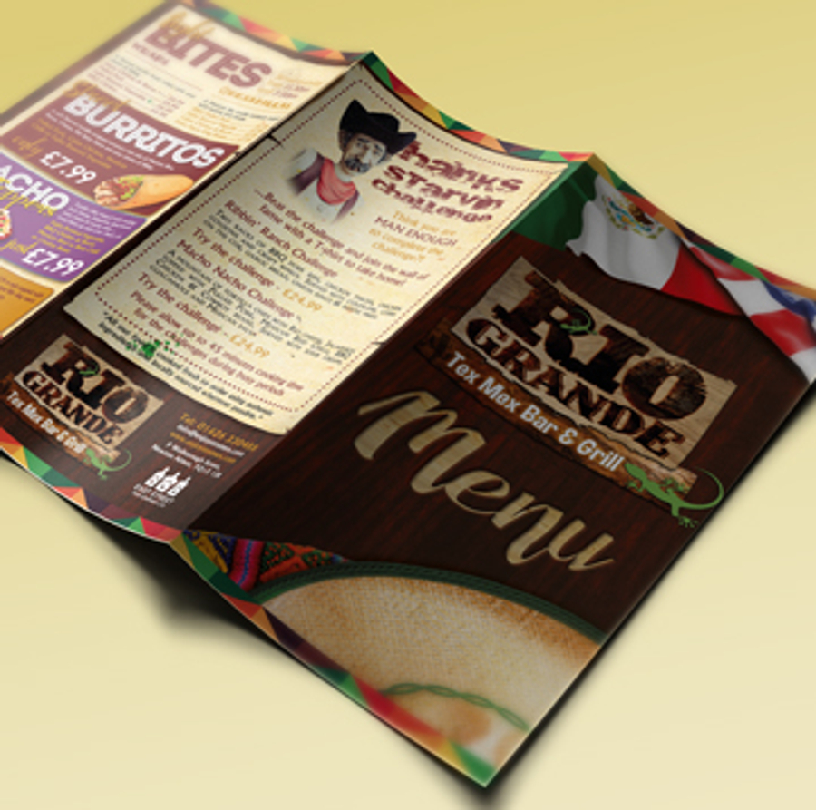 350gsm Folded Menus - Uncoated